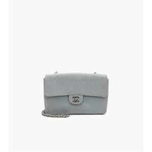 CHANEL Sky Blue Fabric Chain Shoulder Bag A-A9674